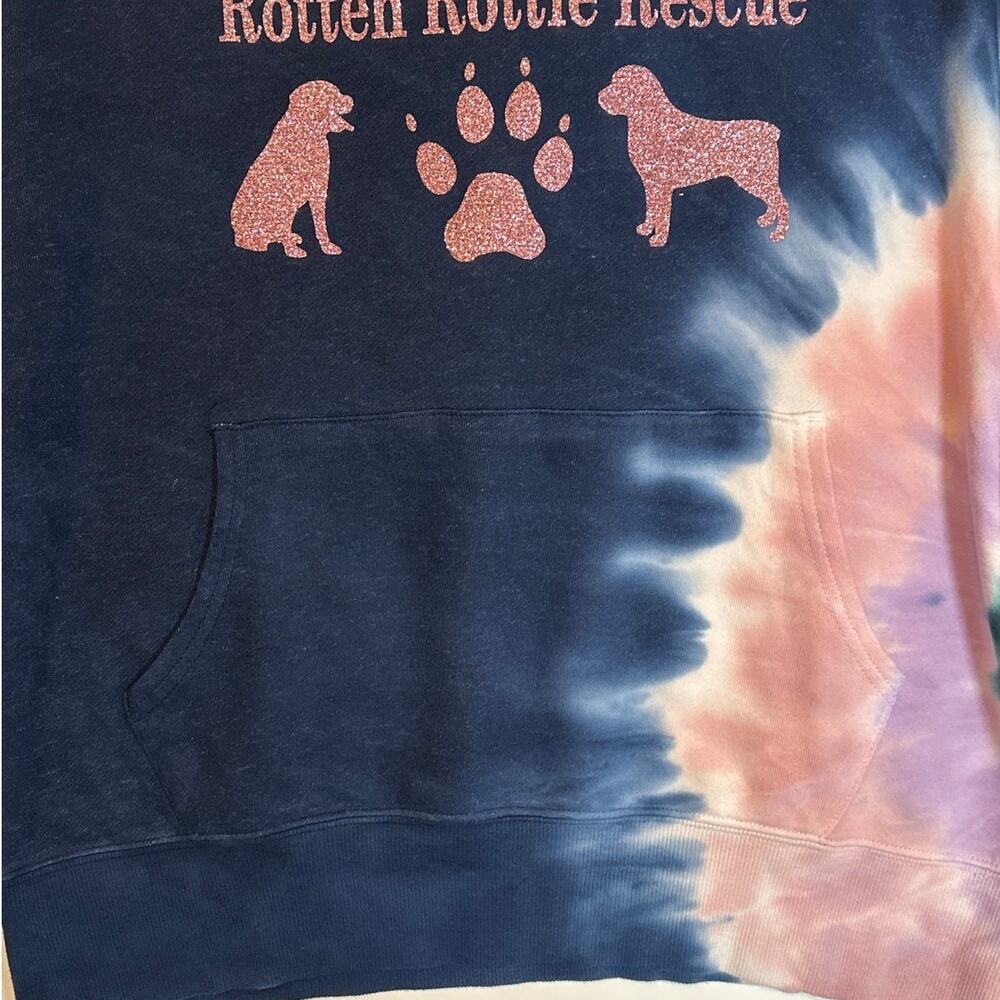 Wildfox Hoodie Sweatshirt Sz S Navy Custon "Rotten Rottie Rescue" French Terry - Picture 3 of 12
